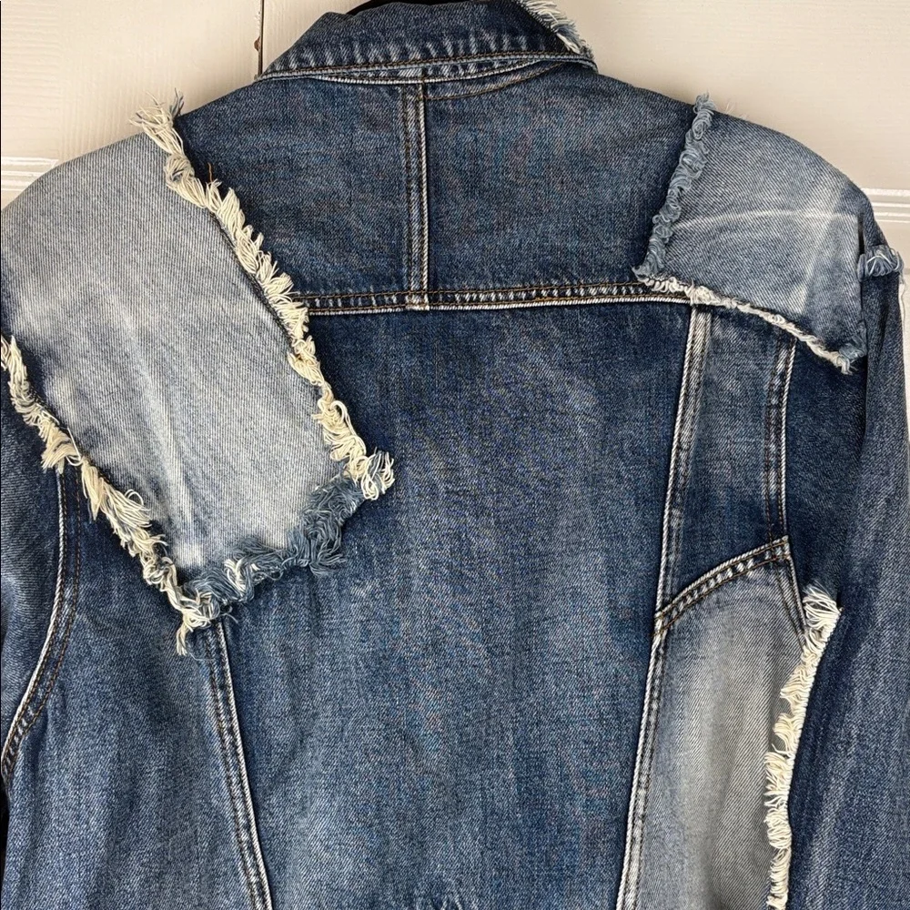 Sandrine Rose x Free People Woman's Sz M Patchwork Vintage Style Jean Jacket NWT - Picture 9 of 10